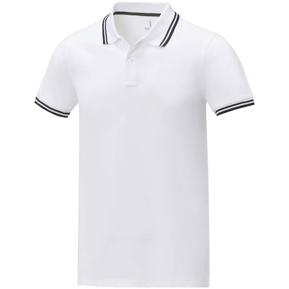 Amarago 200 g/m² Polo mit abgesetztem Rand für Herren - weiss